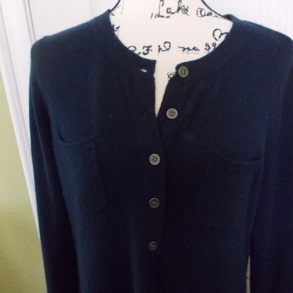 Project Cashmere Henley Style Navy Blue Sweater L - Picture 1 of 4